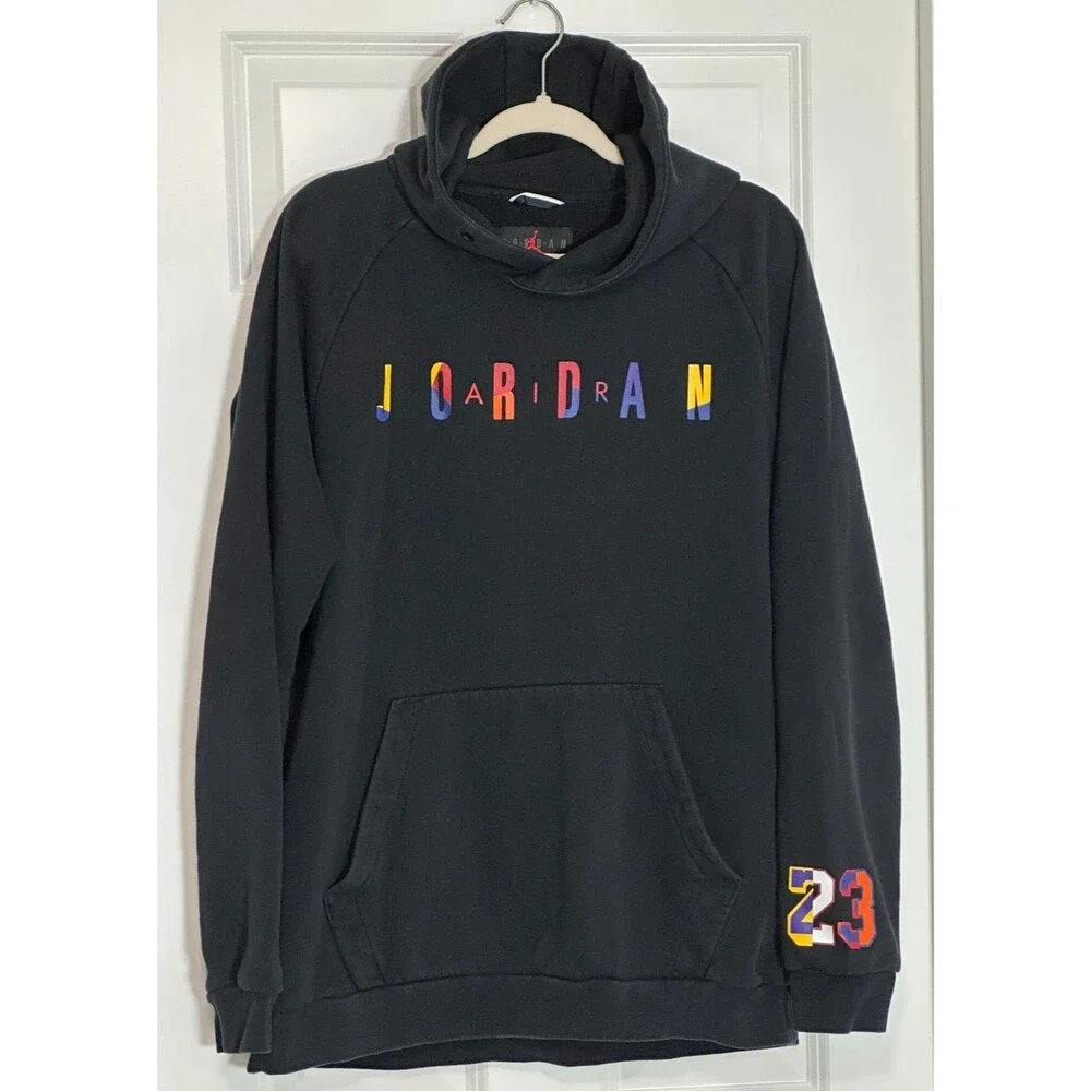 Nike Air Jordan Sport DNA Rivals HBR‎ 23 Hoodie Sweatshirt Large Black Logo